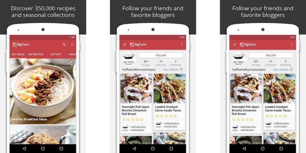 bigoven app screen