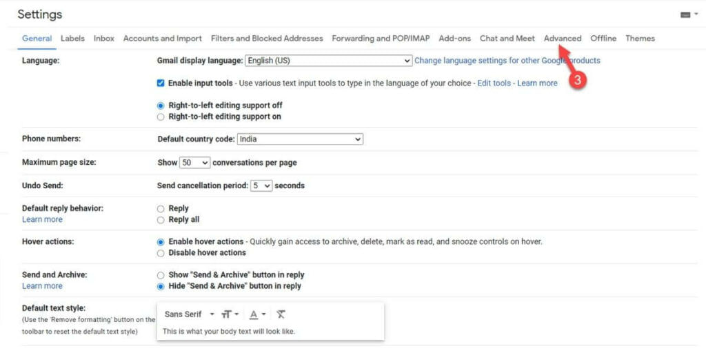 set email template