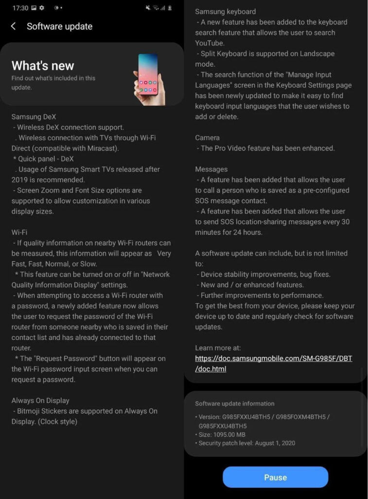 Samsung Galaxy S9 Series OneUI 2.5 Update