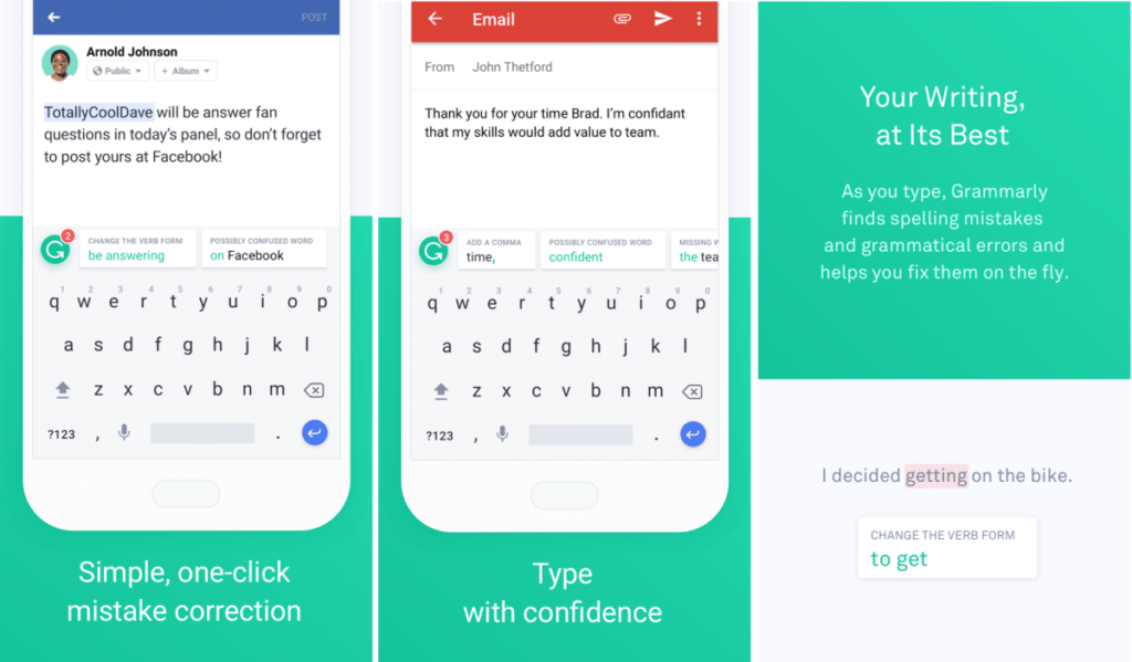 grammarly keyboard app fpr android and iOS