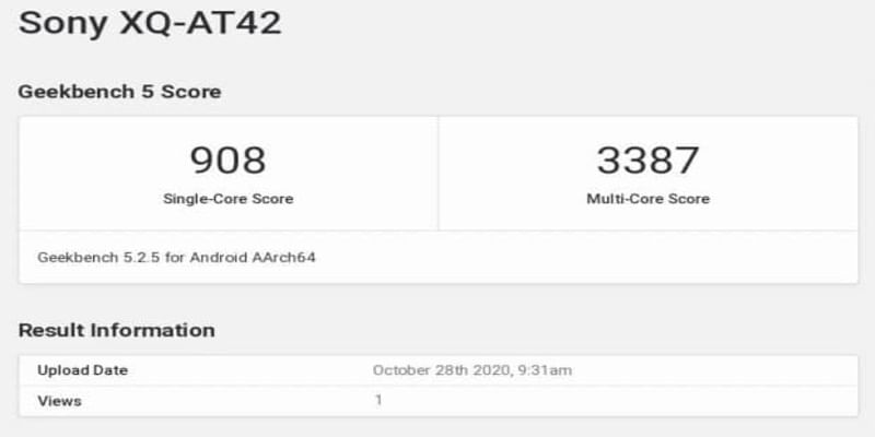 Geekbench 5 score of Sony Xperia 1 II