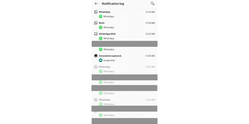 Notification log