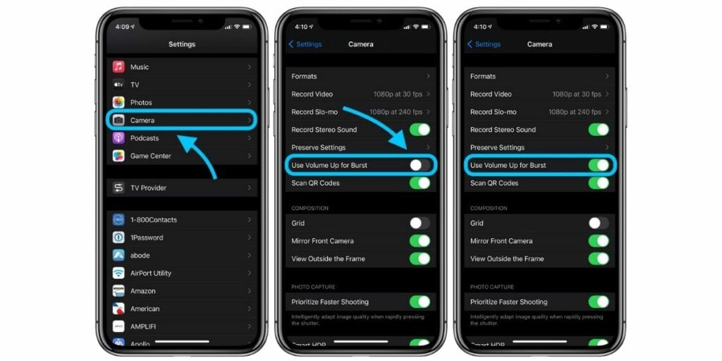 Volume Button as Shortcuts for Camera