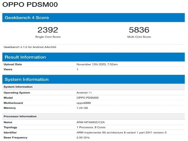 Oppo_ Geekbench