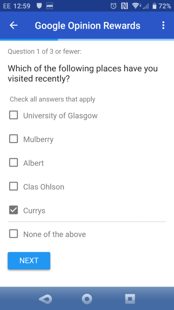 Google opinion rewards