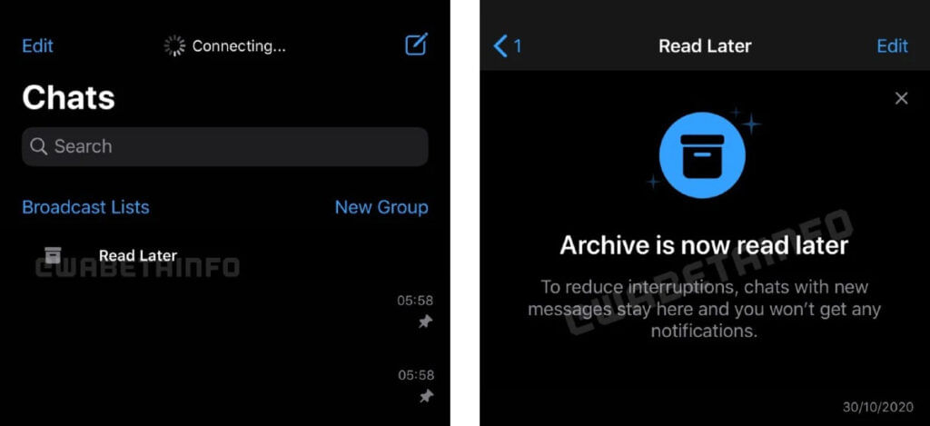 Whatsapp read later feature