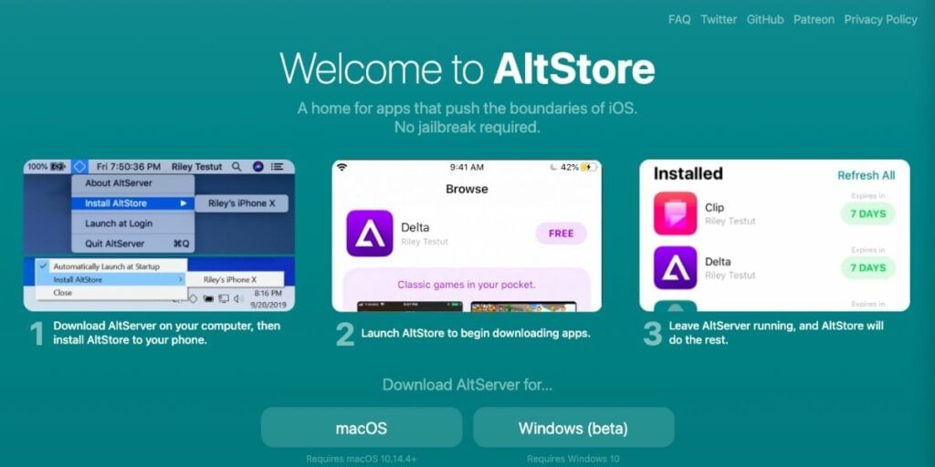 Download and install AltStore