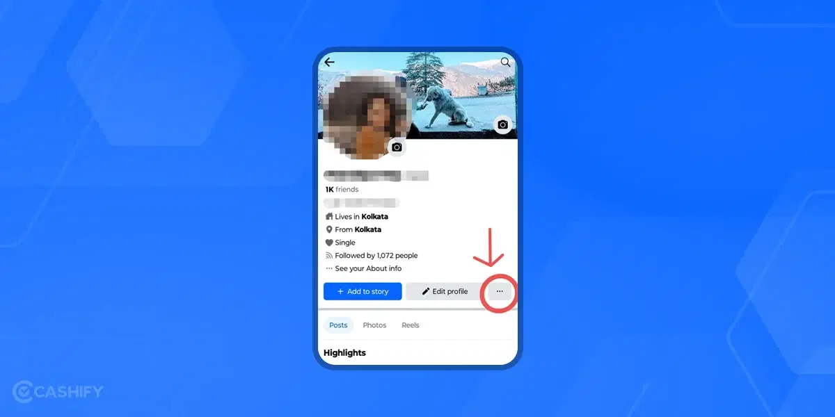How to lock facebook profile- Step 1