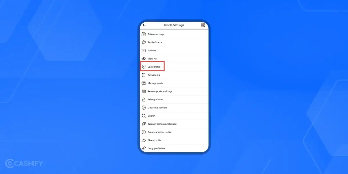 How to lock facebook profile- Step 2
