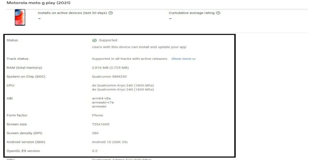 Motorola Google Play Listing