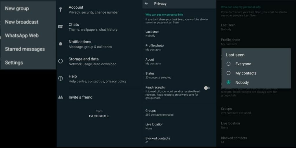 how to hide online status on WhatsApp