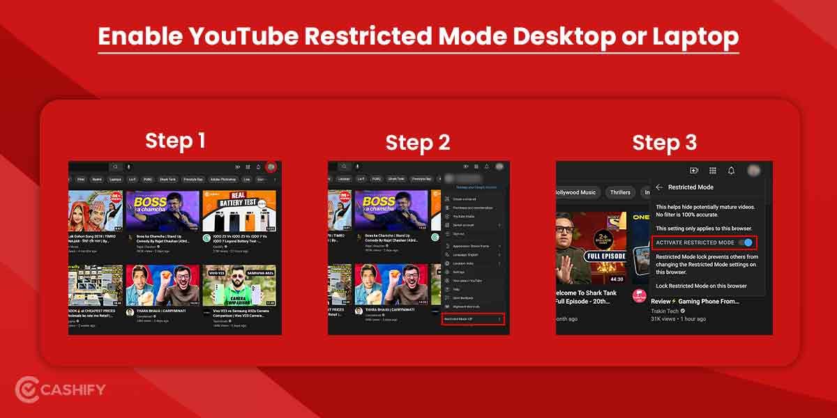 Enable YouTube Restricted Mode Desktop or Laptop