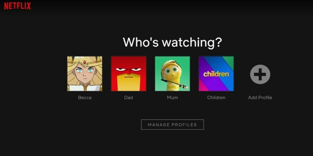 Netflix profiles