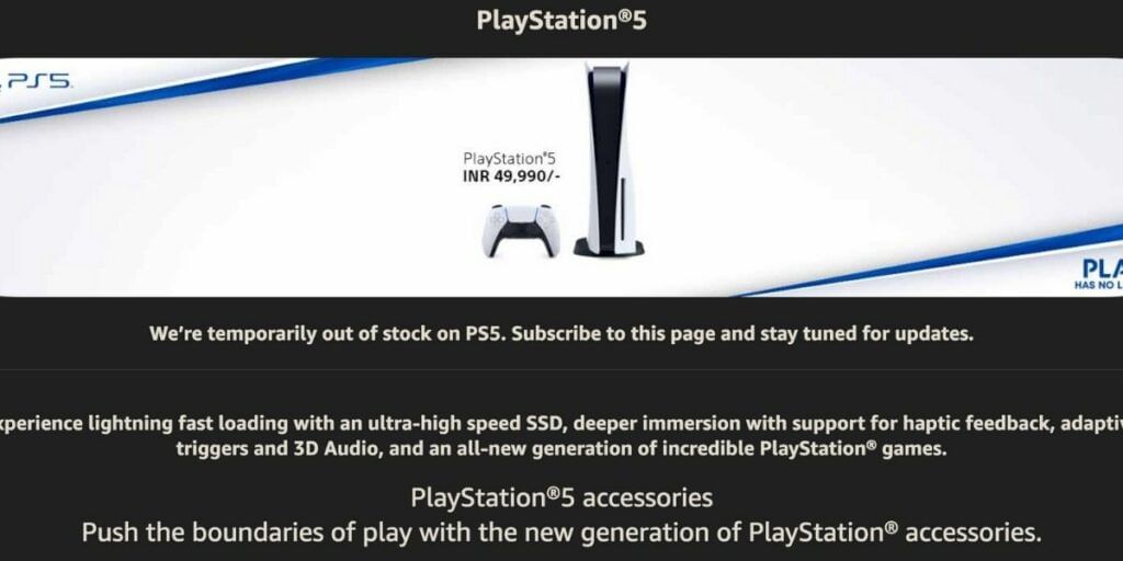 e-Commerce stores selling play Station 5