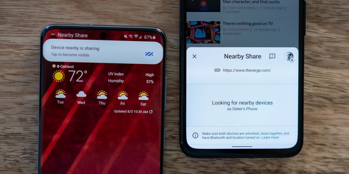 Google Allows Sharing Apps With Nearby Share