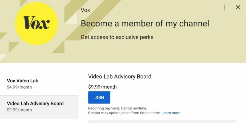 Pay per view subscriptions