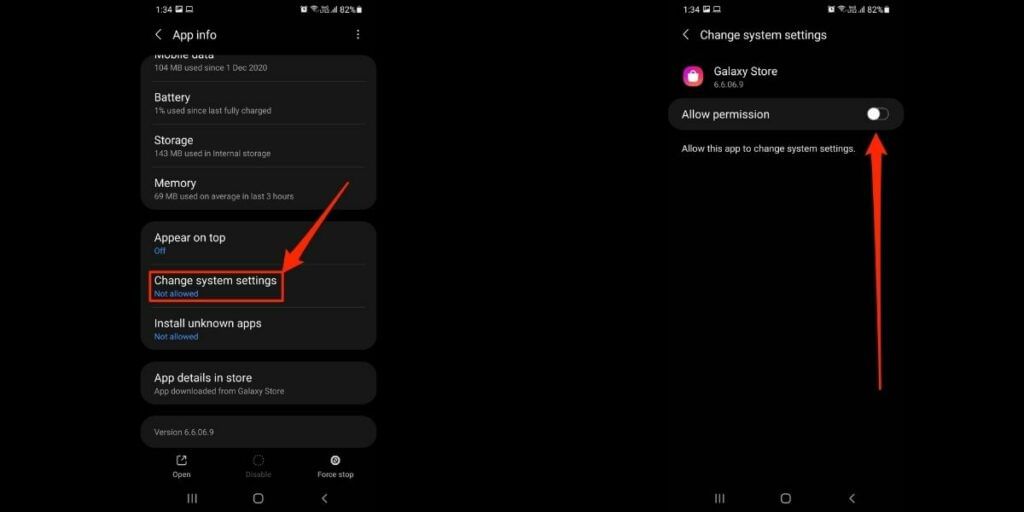 disable change system settings