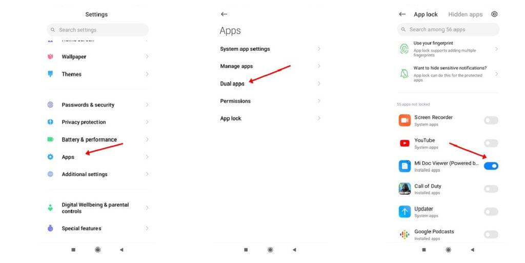 Enable dual apps on Xiaomi Mi 10i