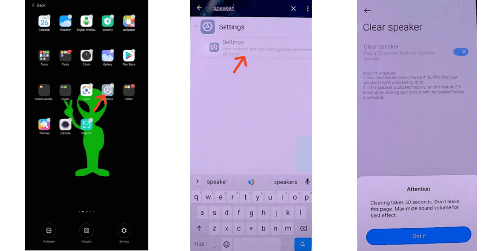 automatic clean speaker on Mi 10i