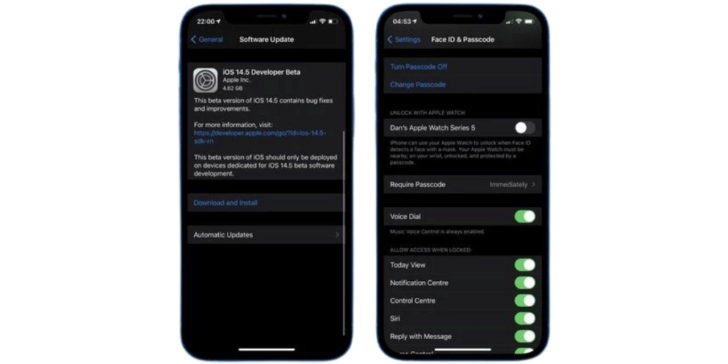Enable Face Unlock wearing mask
