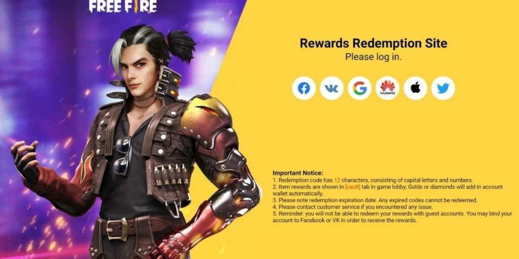 Free Fire Rewards Redemption Site