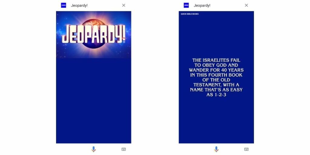 Jeopardy game on google assistant