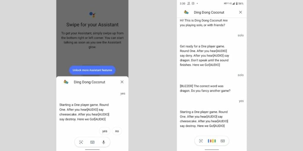Ding Dong Coconut game on google assistant