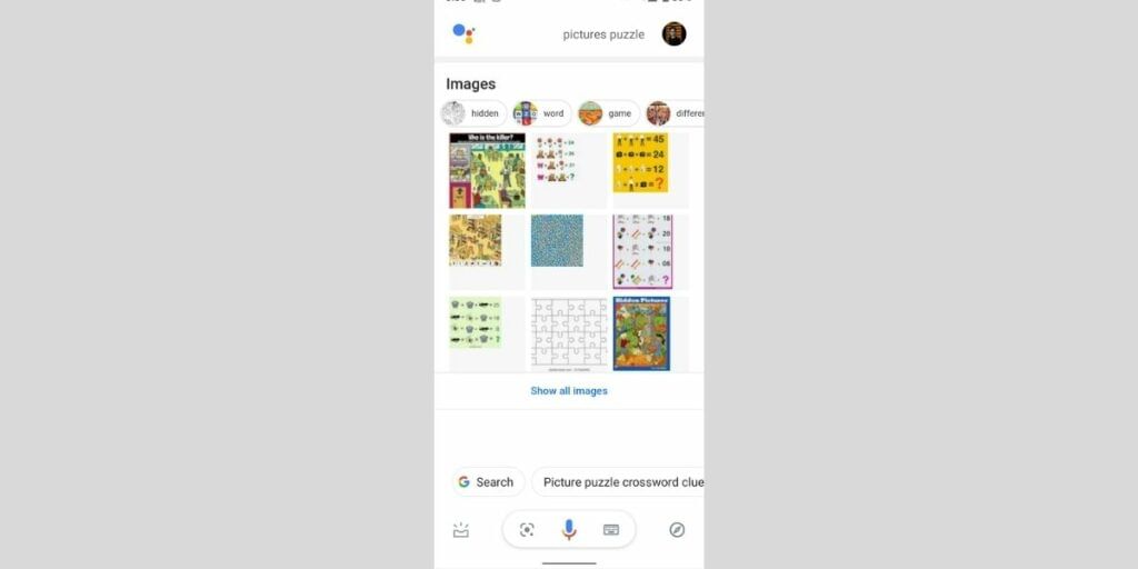 Pictures puzzle game on google assistant
