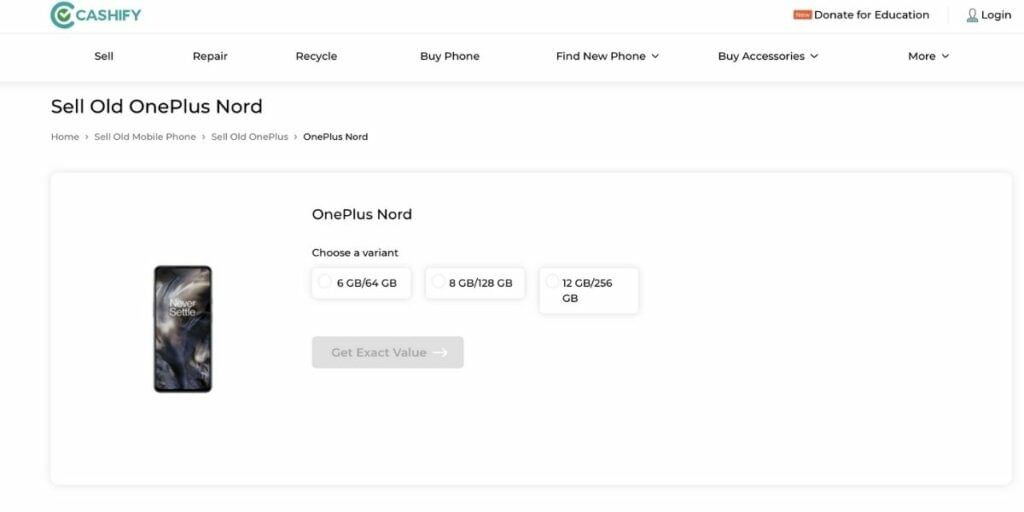 Sell OnePlus Nord