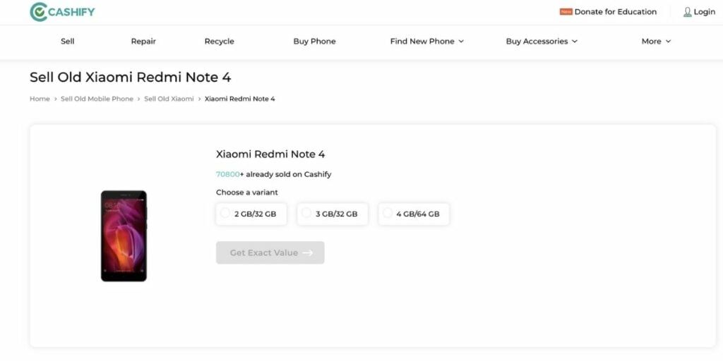 Redmi Note 4 on cashify