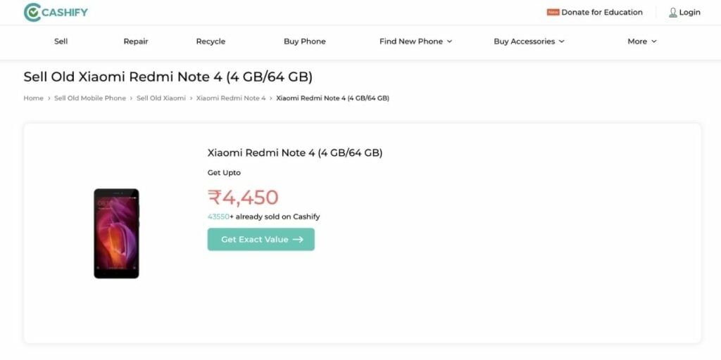 resale value Redmi Note 4