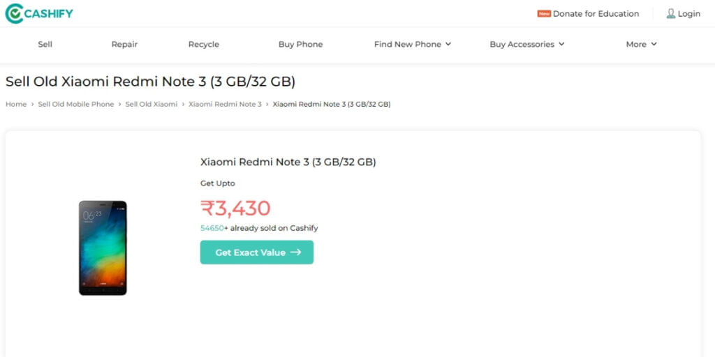 Sell Xiaomi Redmi Note 3