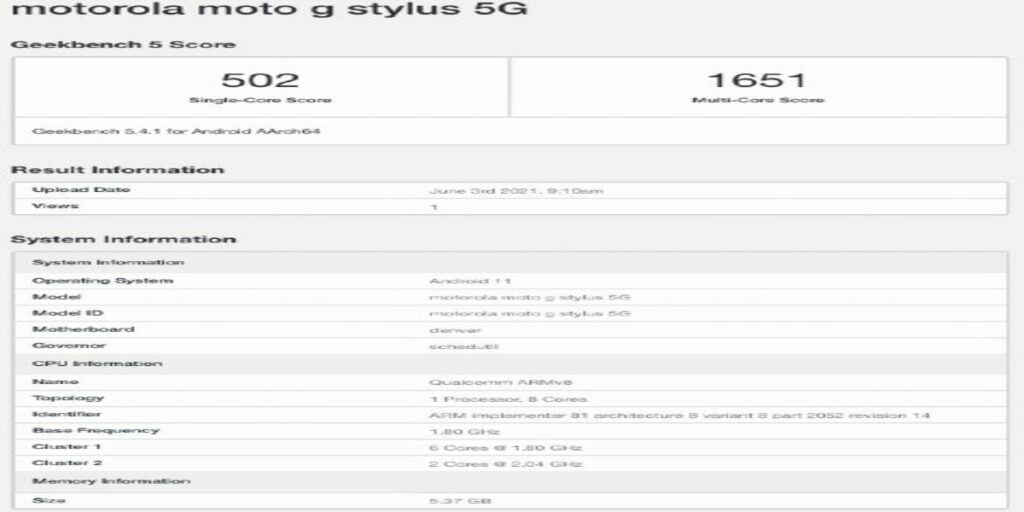Moto G Stylus 5G