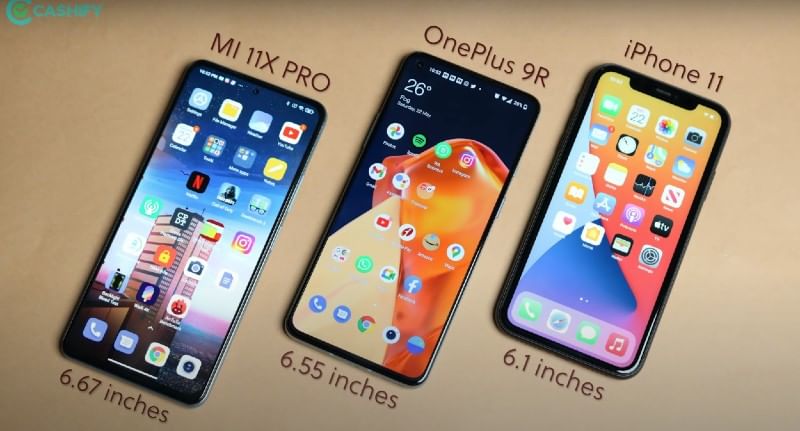 mi 11x pro vs oneplus 9r display