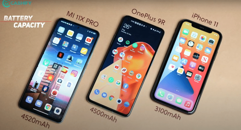 mi 11x pro vs oneplus 9r battery