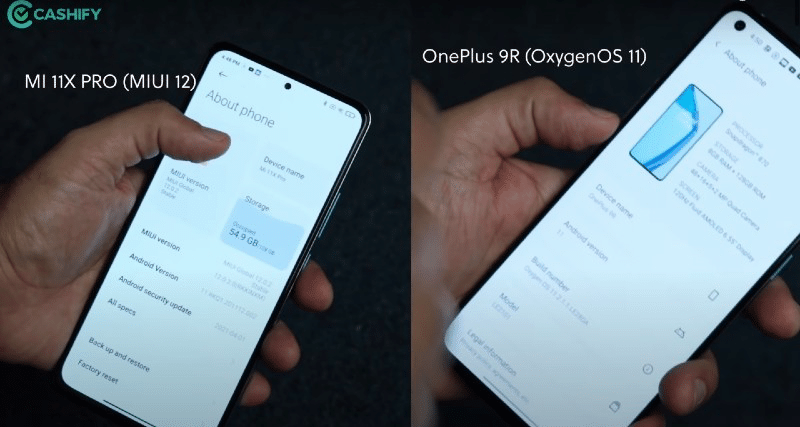 mi 11x vs oneplus 9r software