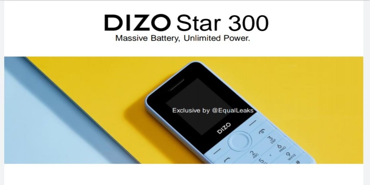 Dizo Star 300 and Dizo Star 500 Launched as Feature Phones