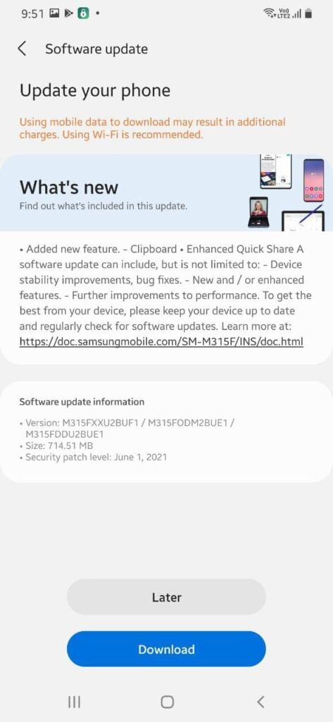https://s3b.cashify.in/gpro/uploads/2021/06/16173245/Samsung-Galaxy-M31-June-2021-Security-Patch-Update-473x1024.jpg