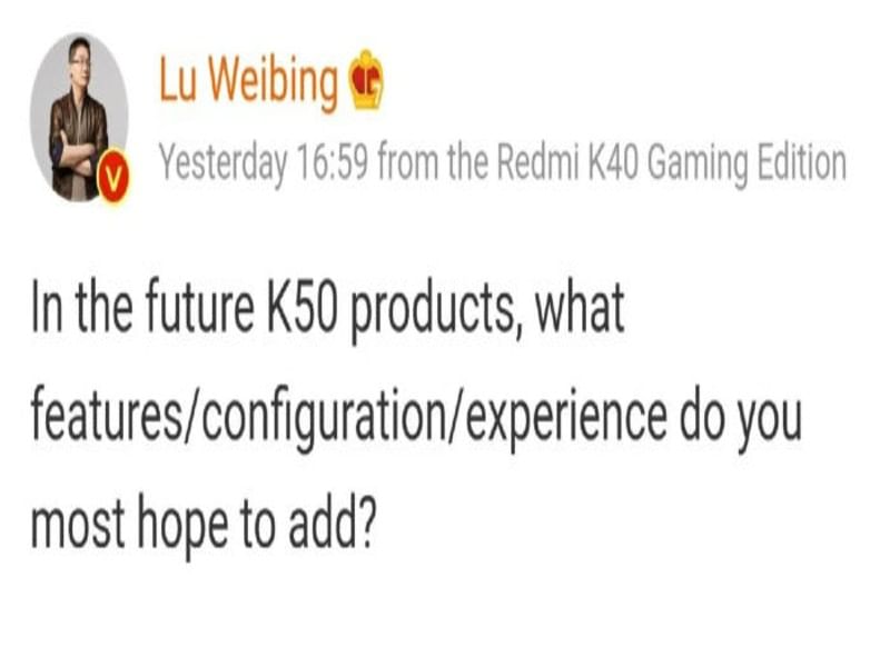 weibo screenshot- redmi k50