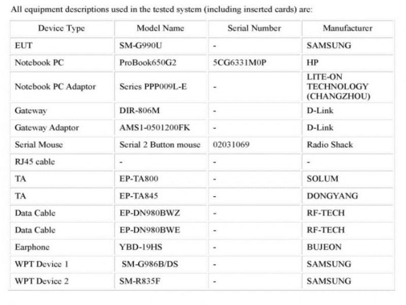 s21 fe - us fcc