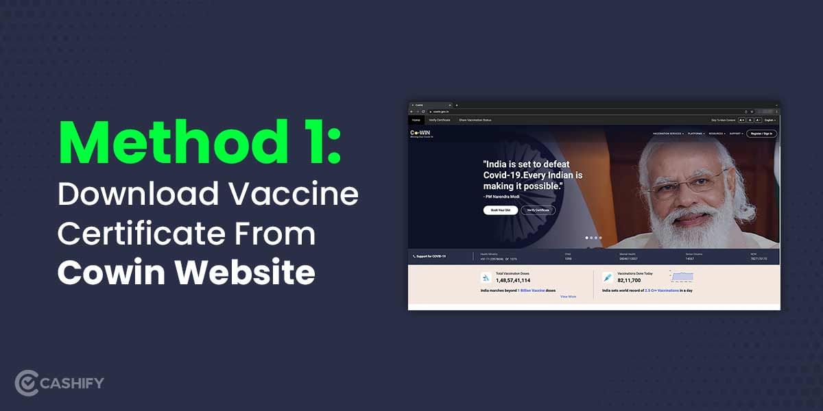 Method 1_ Download Covid Vaccination Certificate from Cowin Website