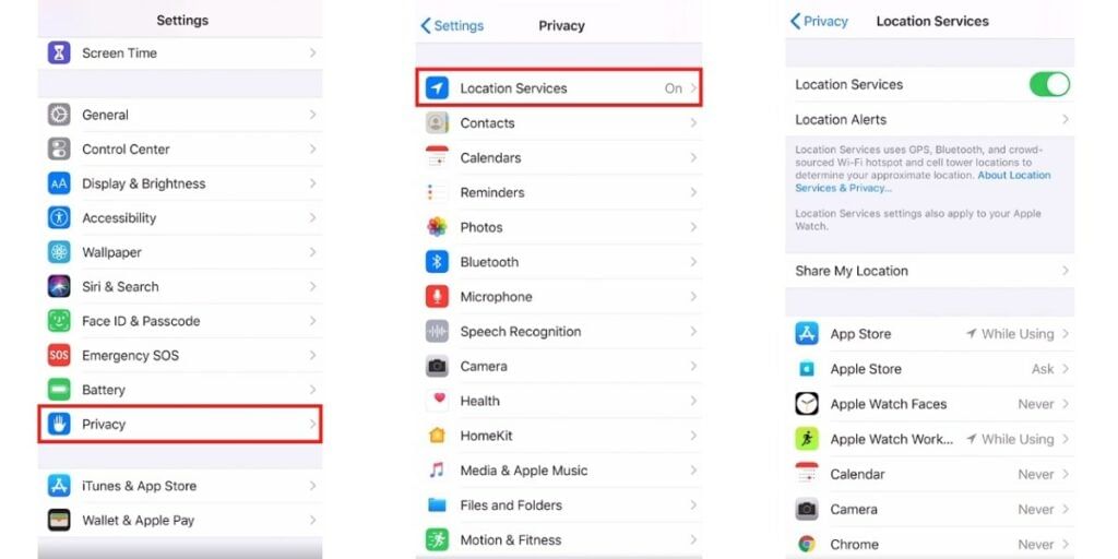 Turn Off Location Services