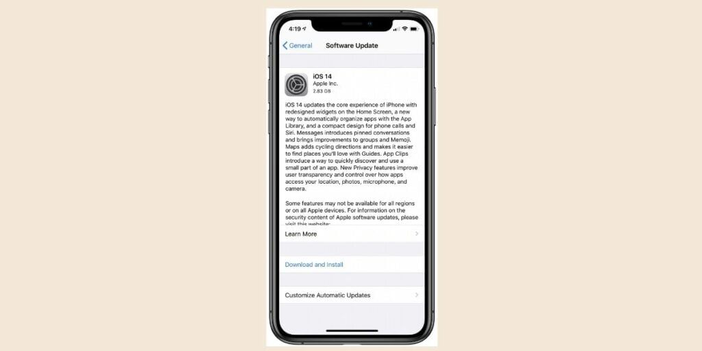 update to latest ios 14
