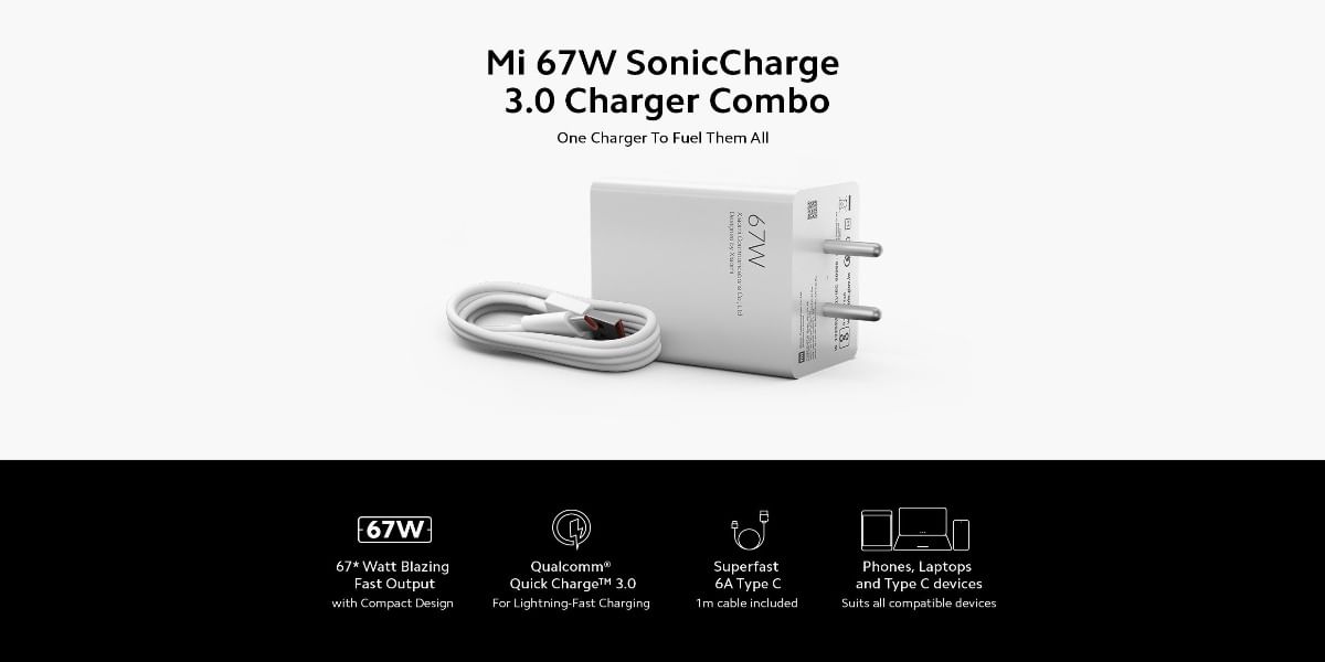 Mi 67W SonicCharge 3.0 Charger Combo Launched in India: Check Price and Features