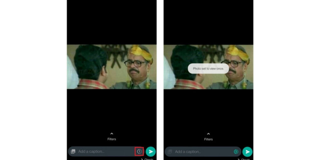 Tap on "View Once" Button