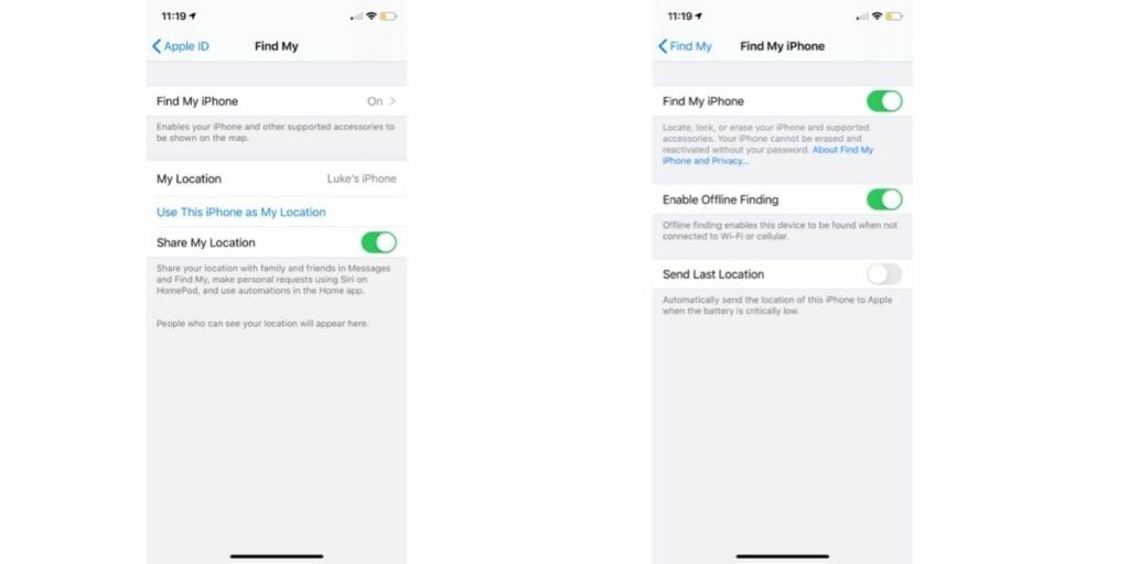 Disable Find My iPhone