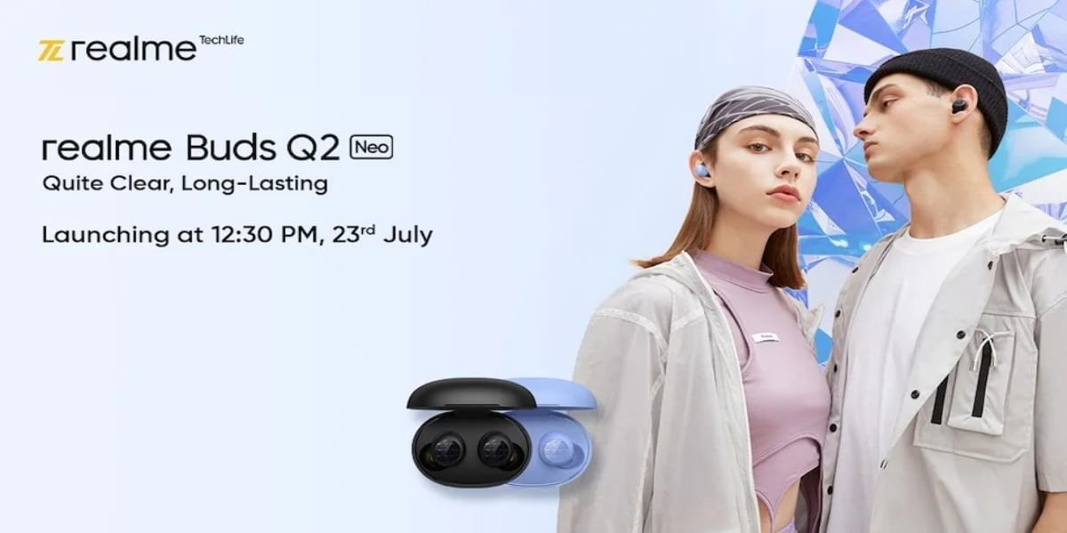 Realme Buds Q2 Neo Earbuds With 20 Hours of Playback Time Will Launch on July 23 in India