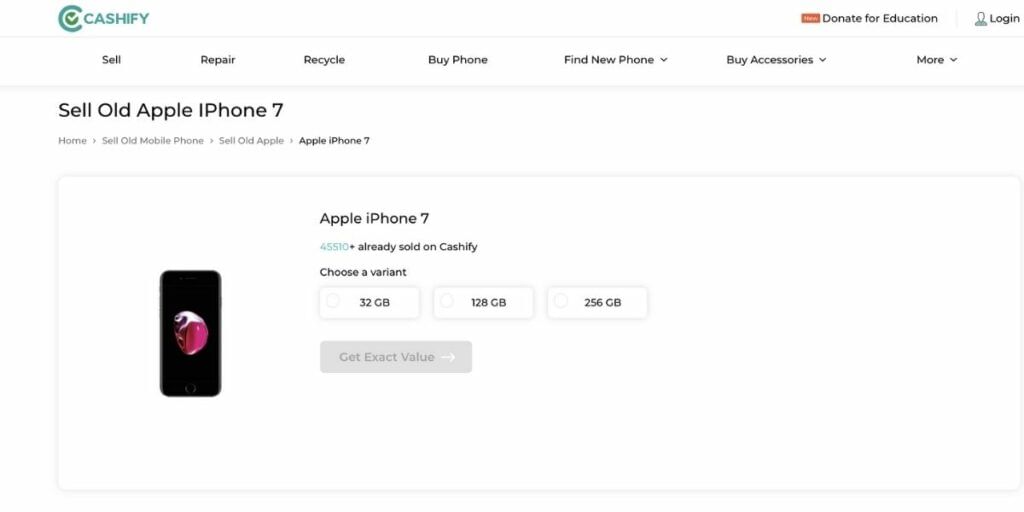 Sell iPhone 7 on cashify