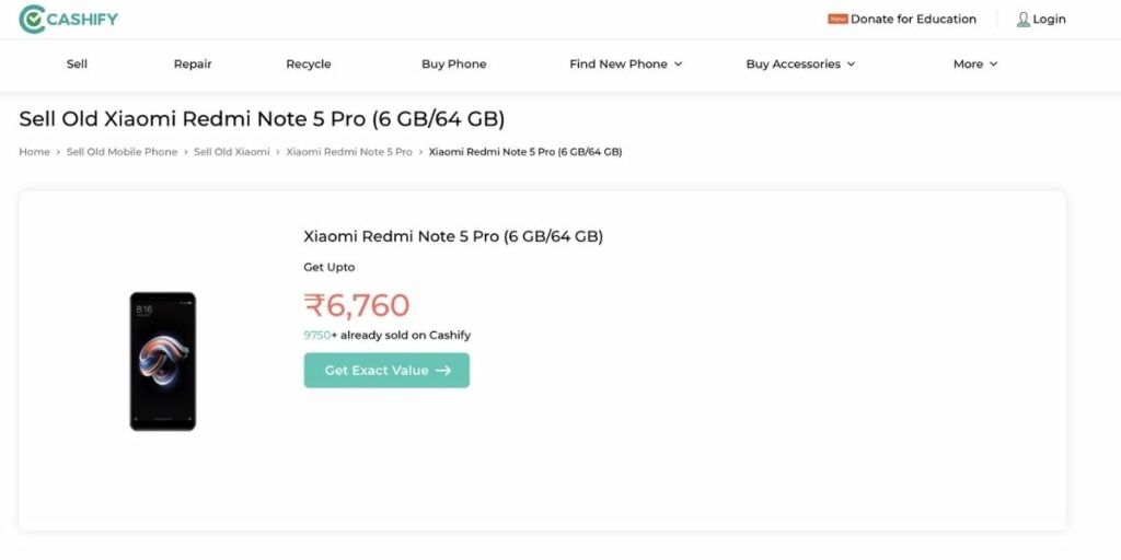 redmi note resale value