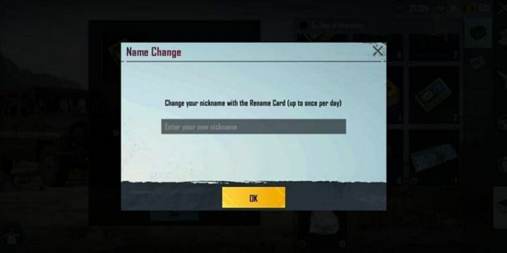BGMI Name Change Step 5